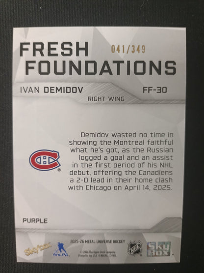Ivan Demidov [RC] #FF-30 Fresh Foundations [Purple]