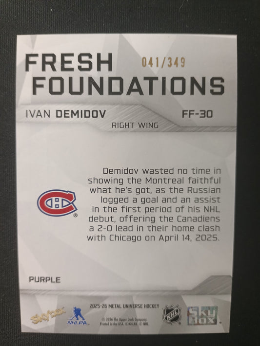 Ivan Demidov [RC] #FF-30 Fresh Foundations [Purple]