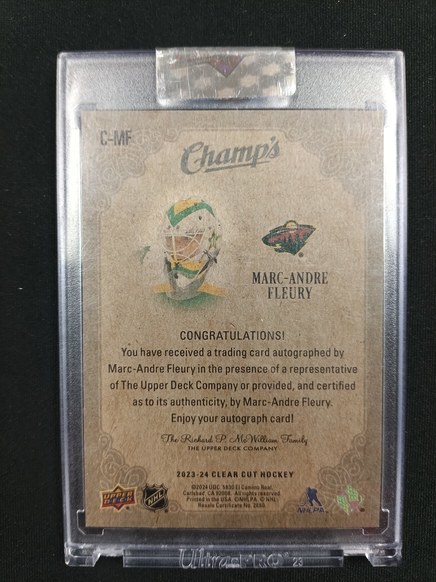Marc-Andre Fleury #C-MF Champ’s Auto