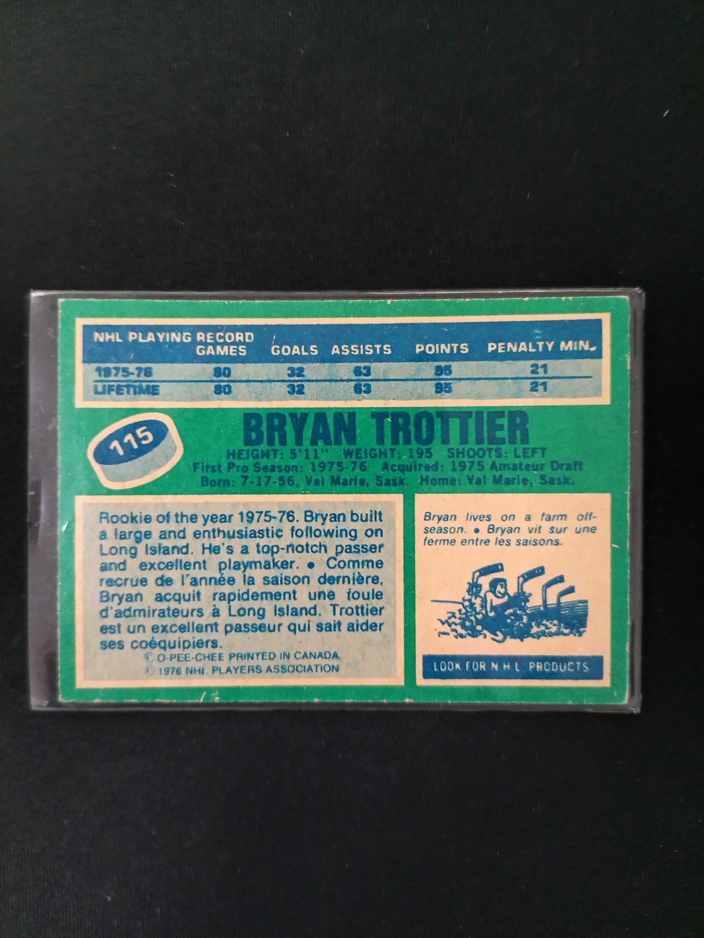 Bryan Trottier #115 O-Pee-Chee 1976