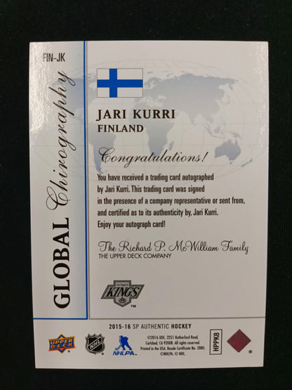Jari Kurri 15-16 SP Authentic Hockey Global Chirography