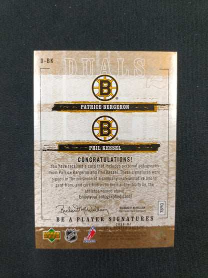 Patrice Bergeron / Phil Kessel #D-BK Be a Player Signatures