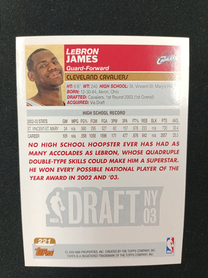 Lebron James [RC] #221 Draft Pick #1
