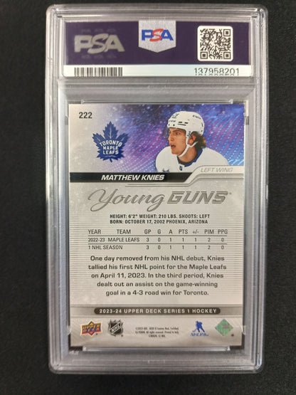 [PSA 9] Matthew Knies #222 Young Guns