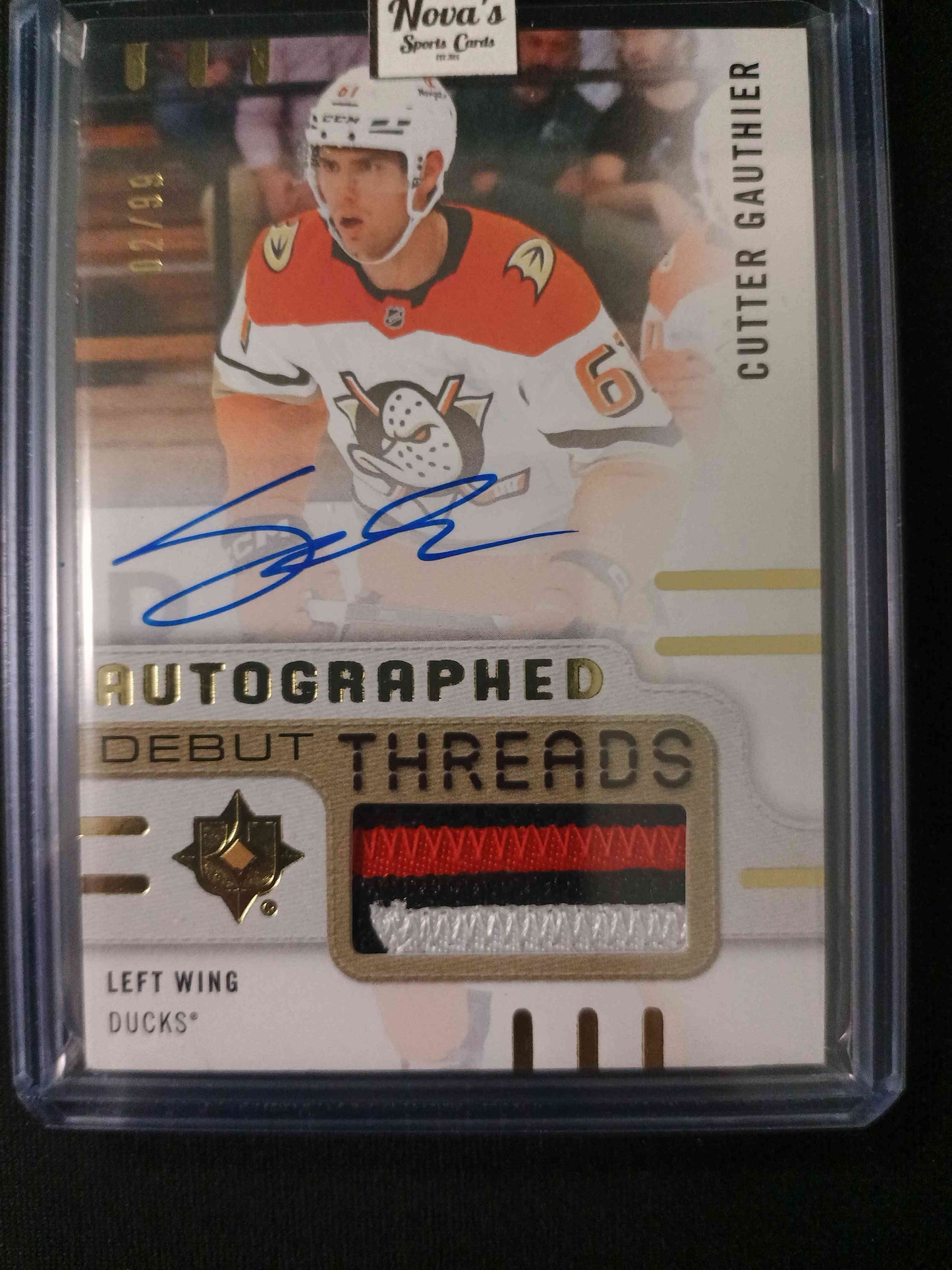 02/99 | Cutter Gauthier #ADT-CG Autographed Debut Threads