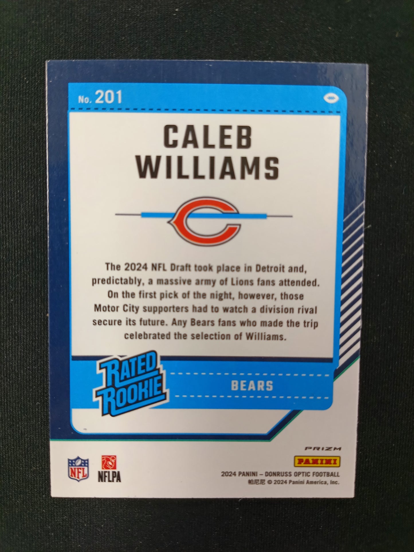 Caleb Williams #201 Rated Rookie [Blue Hyper]