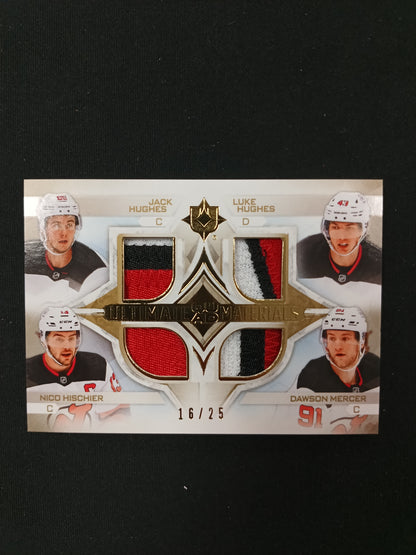 16/25 | Hughes / Hughes / Hischier / Mercer #QM-DEVL Ultimate Quad Materials