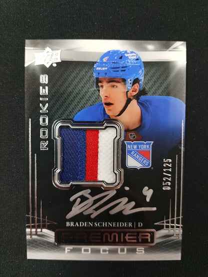 052/125 | Braden Schneider #PFPR-BR Premier Focus Rookies Auto Patch
