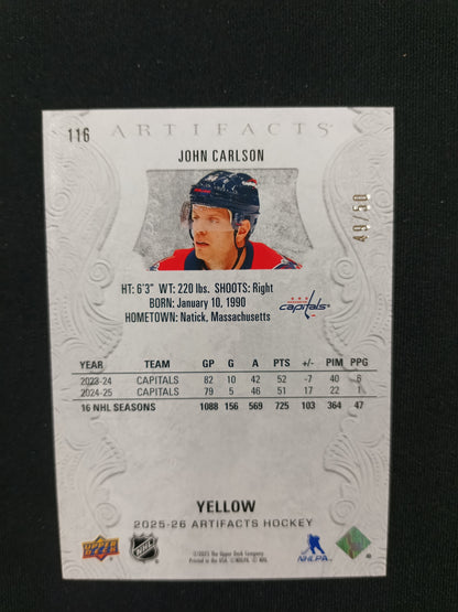49/50 | John Carlson #116 Artifacts [Yellow]