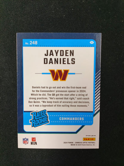 Jayden Daniels #248 Rated Rookie [Blue Hyper]