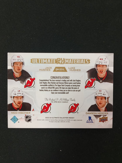 16/25 | Hughes / Hughes / Hischier / Mercer #QM-DEVL Ultimate Quad Materials