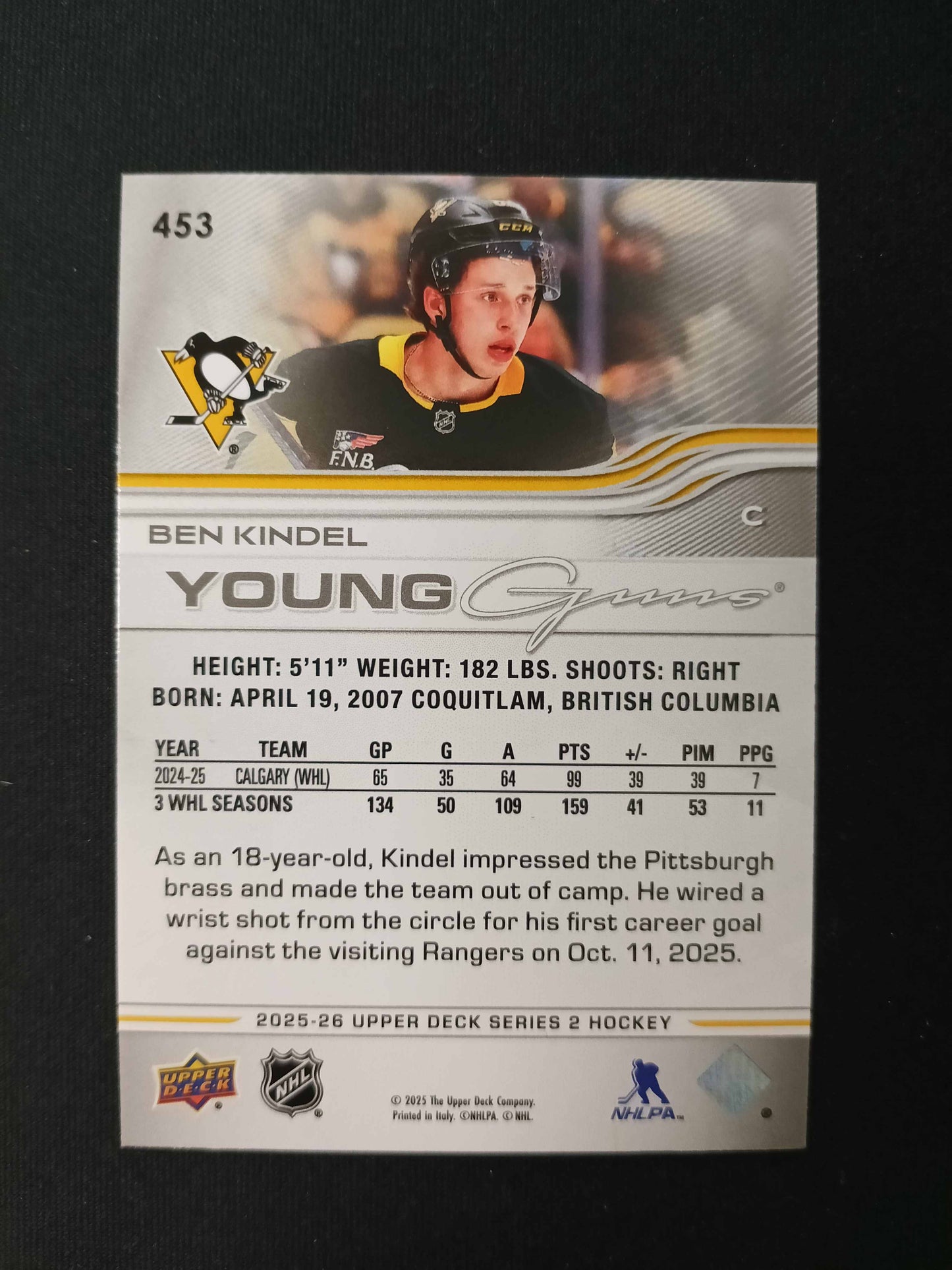Ben Kindel #453 Young Guns