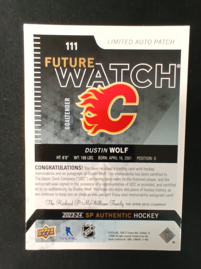 080/100 | Dustin Wolf #111 Future Watch Limited Auto Patch