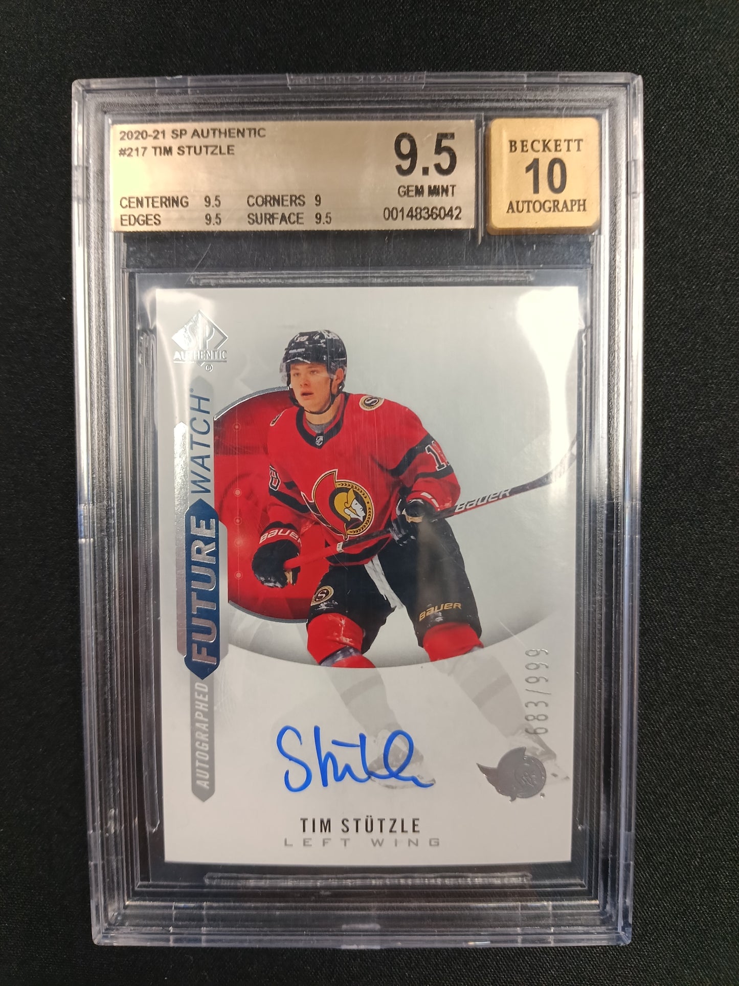 [BGS 9.5 Auto 10] Tim Stutzle Future Watch Auto 683/999 #217