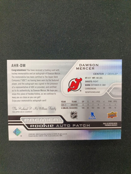 32/99 | Dawson Mercer #AHR-DM Rookie Auto Patch
