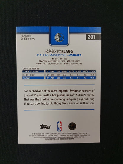 Cooper Flagg [RC] #201 Topps 2025