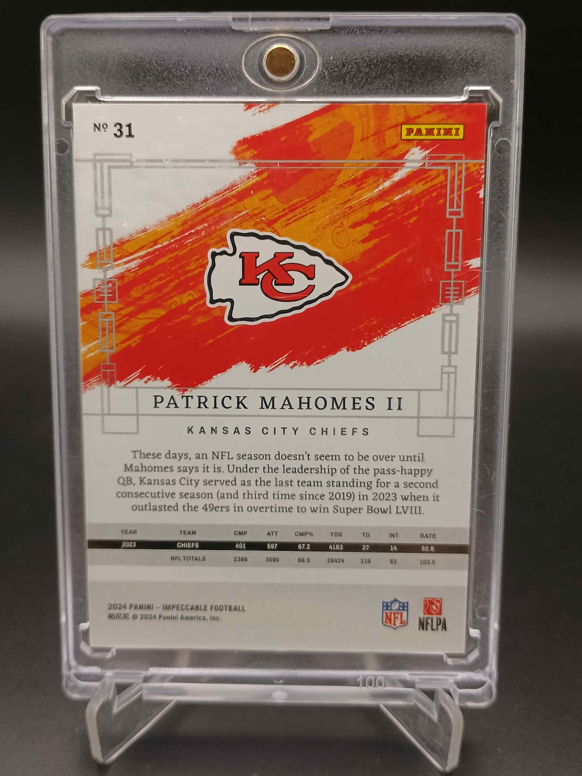 Patrick MaHomes II #31 Impeccable [Silver] /50