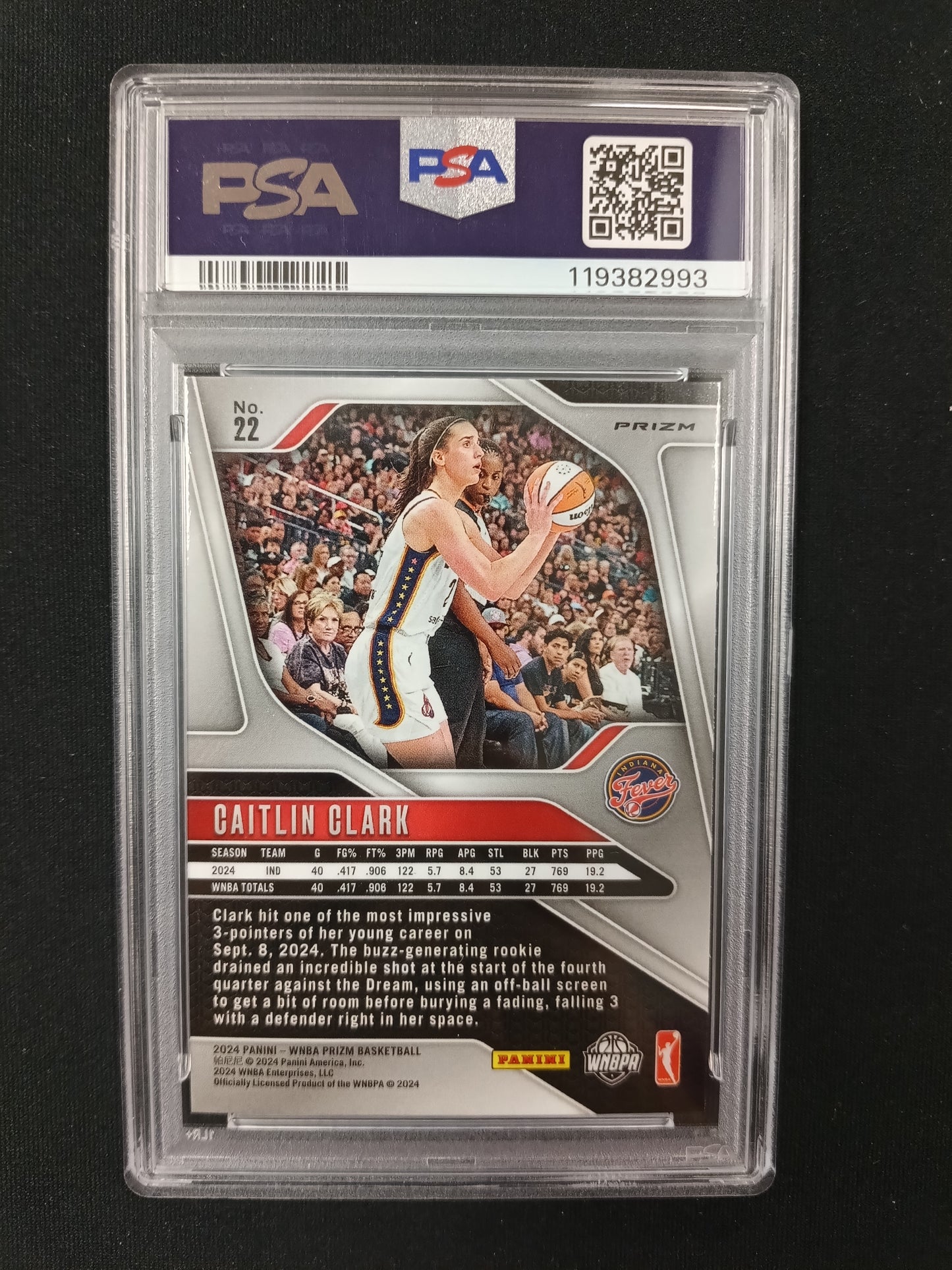 [PSA 9] Caitlin Clark [RC] #22 Prizm 2024 [Ice]