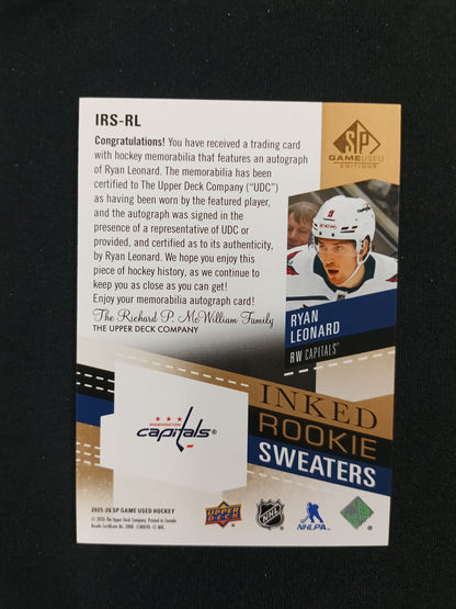 20/25 | Ryan Leonard #IRS-RL Inked Rookie Sweaters