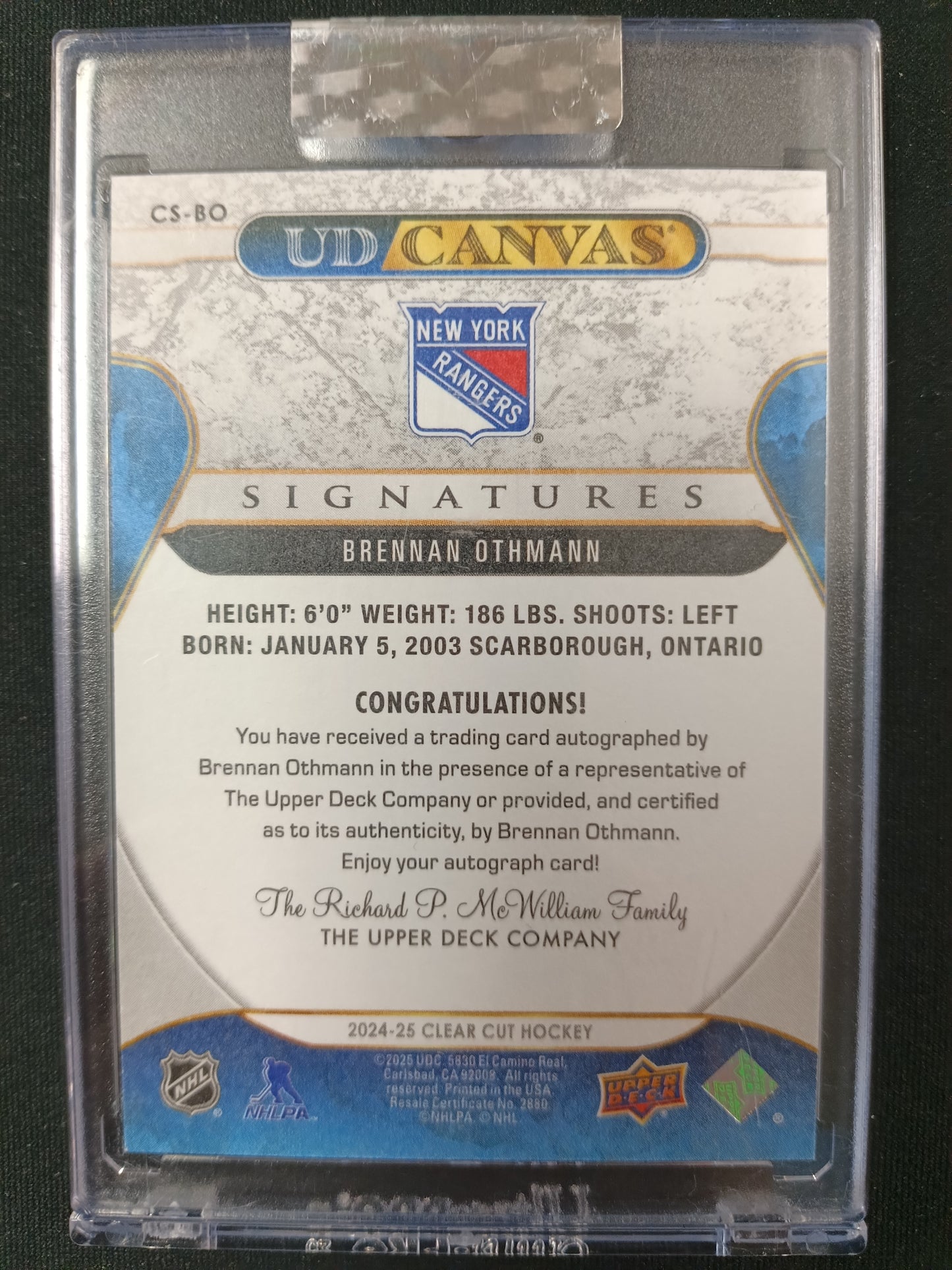 32/78 | Brennan Othmann #CS-BO UD Canvas Signatures