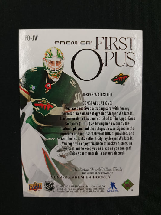 Jesper Wallstedt 24-25 Premier Hockey First Opus 11/35