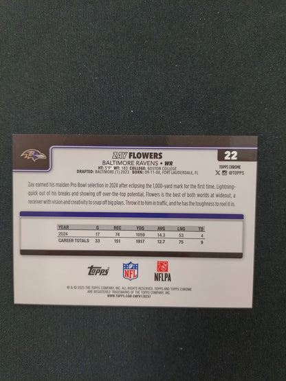 30/50 | Zay Flowers #22 Topps Chrome 2025 [Gold Wave Refractor]