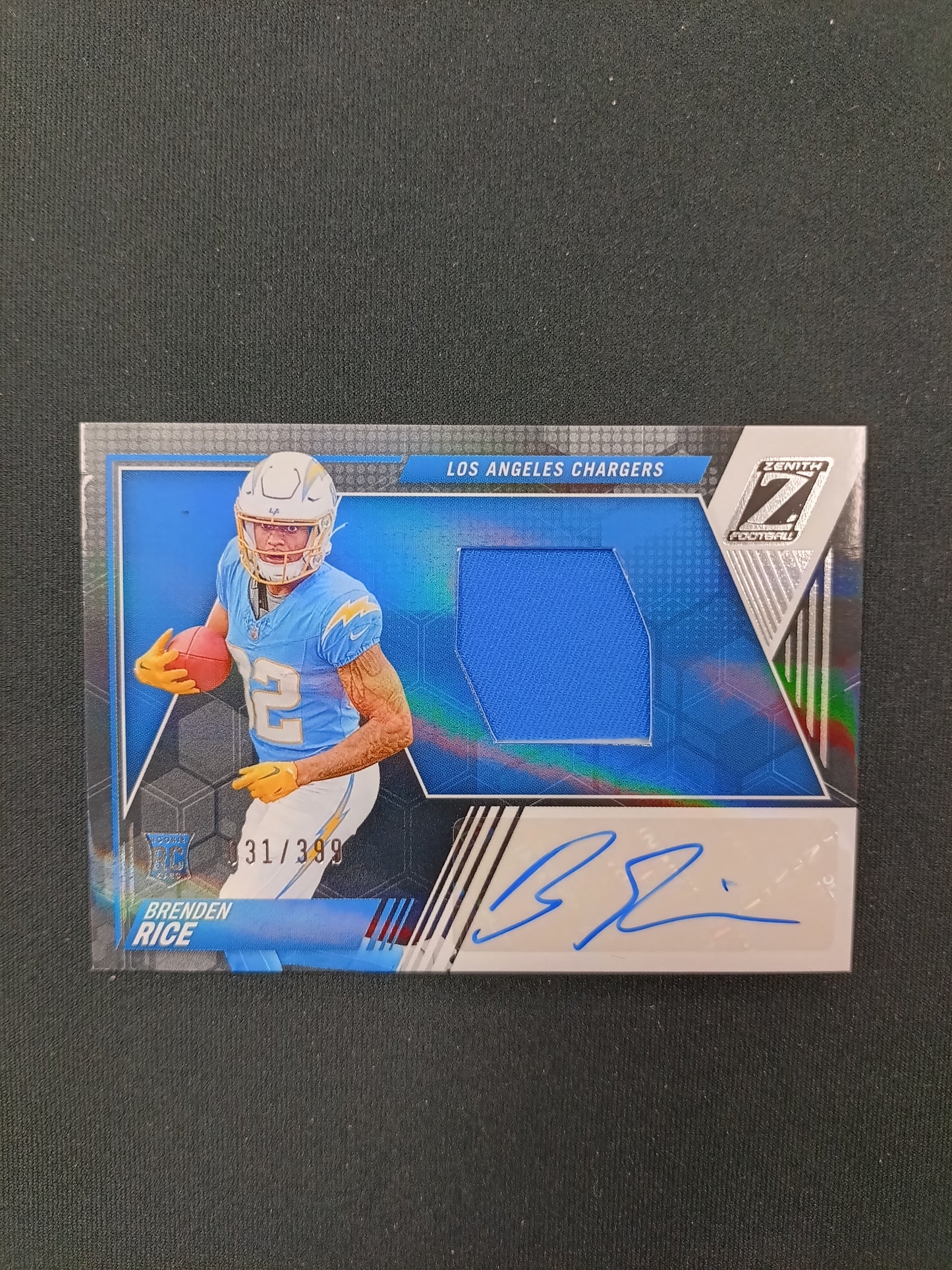 131/399 | Brenden Rice [RC] #219 Zenith Patch Auto