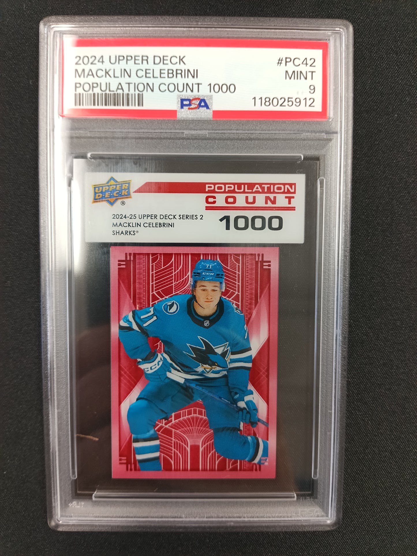 [PSA 9] Macklin Celebrini #PC42 Population Count 1000
