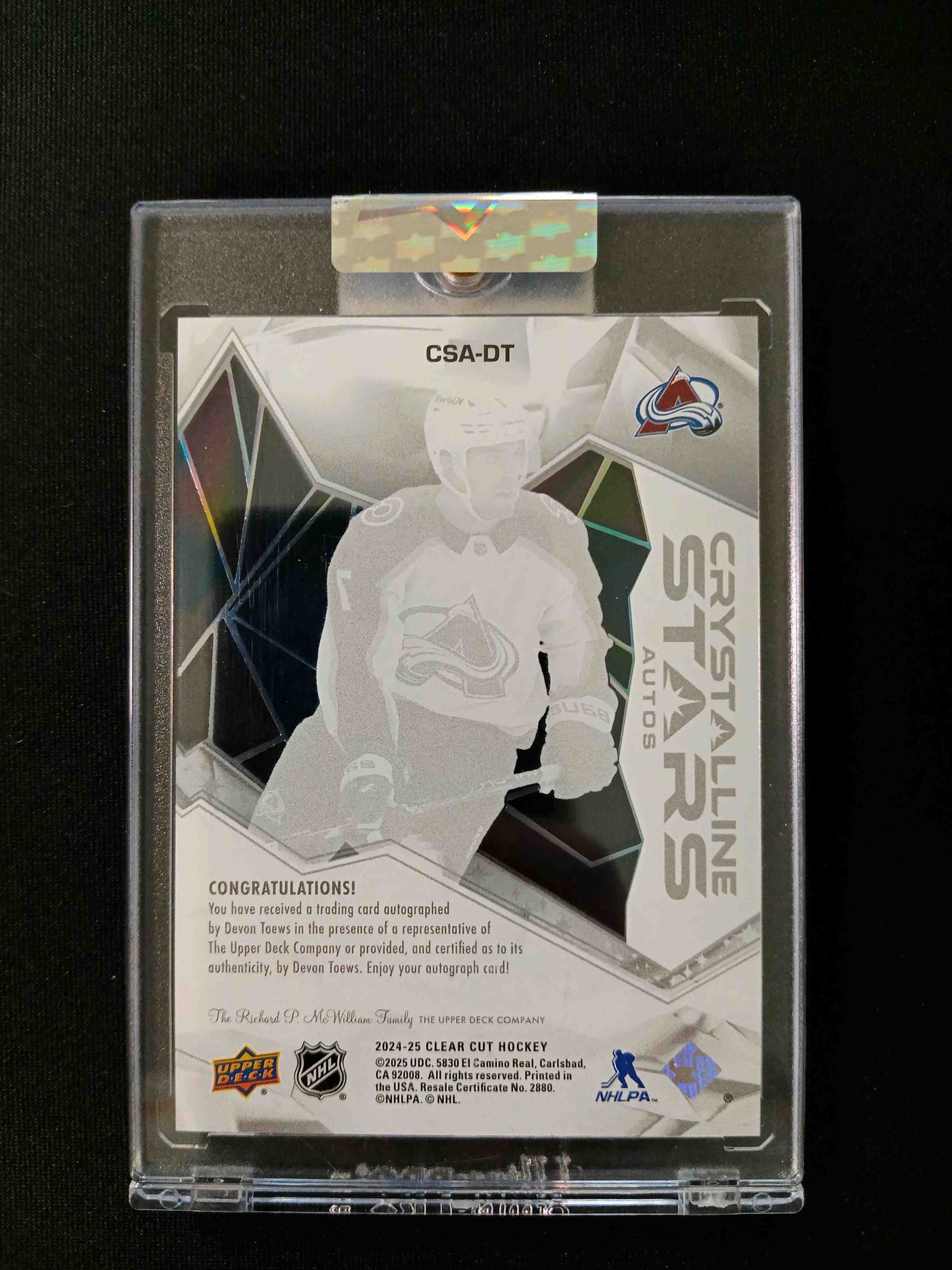 Devon Toews #CSA-DT Crystalline Stars Autos
