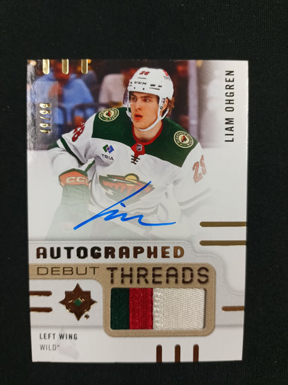 Liam Ohgren 24-25 Ultimate Collection Hockey Autographed Debut Threads 49/99