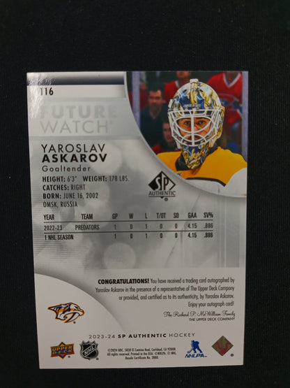 485/999 | Yaroslav Askarov #116 Future Watch Auto