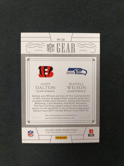 15/25 | Andy Dalton / Russell Wilson #28 NFL Gear Dual Patch