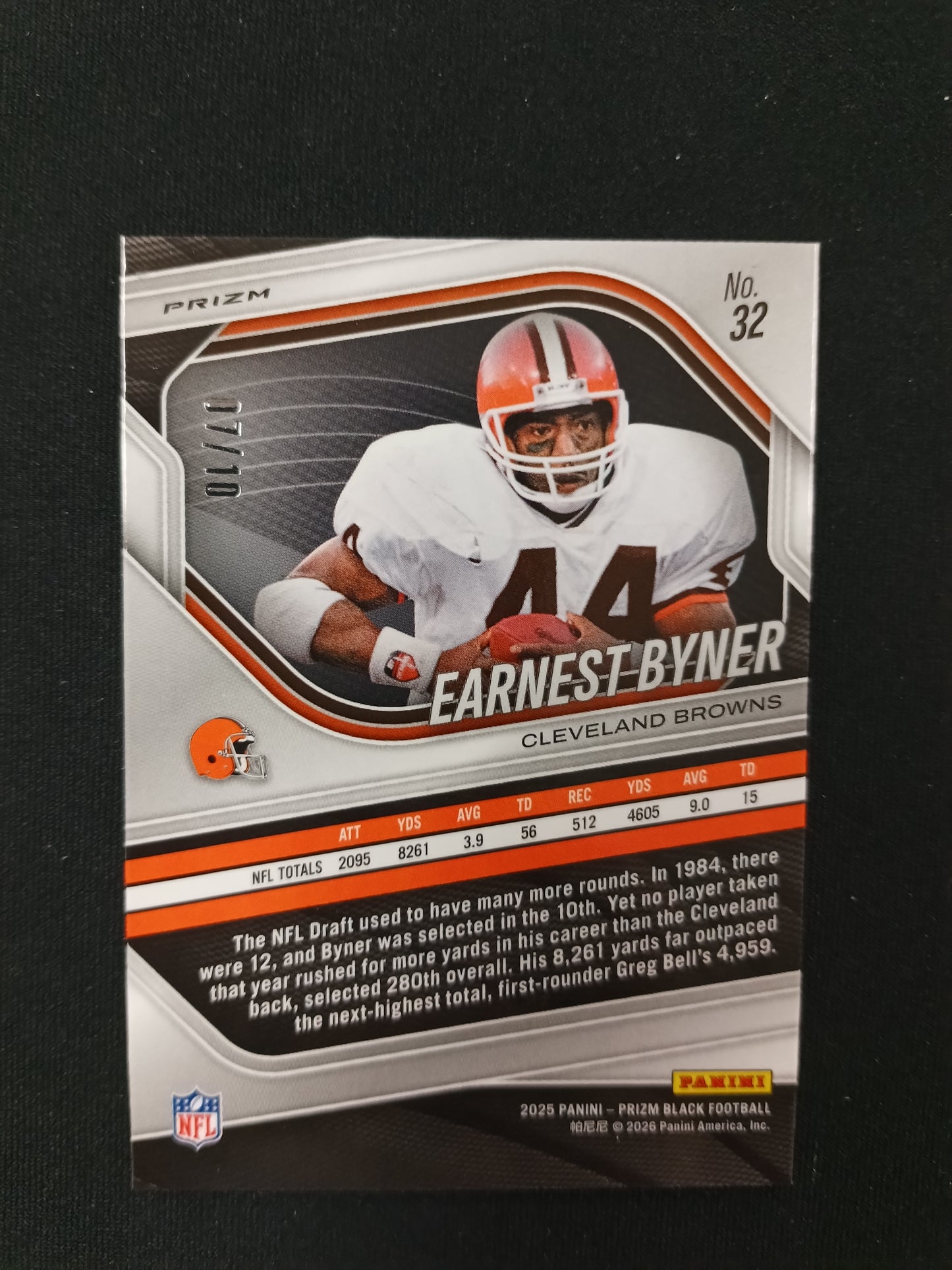 7/10 | Earnest Byner #32 Prizm Black [Gold]