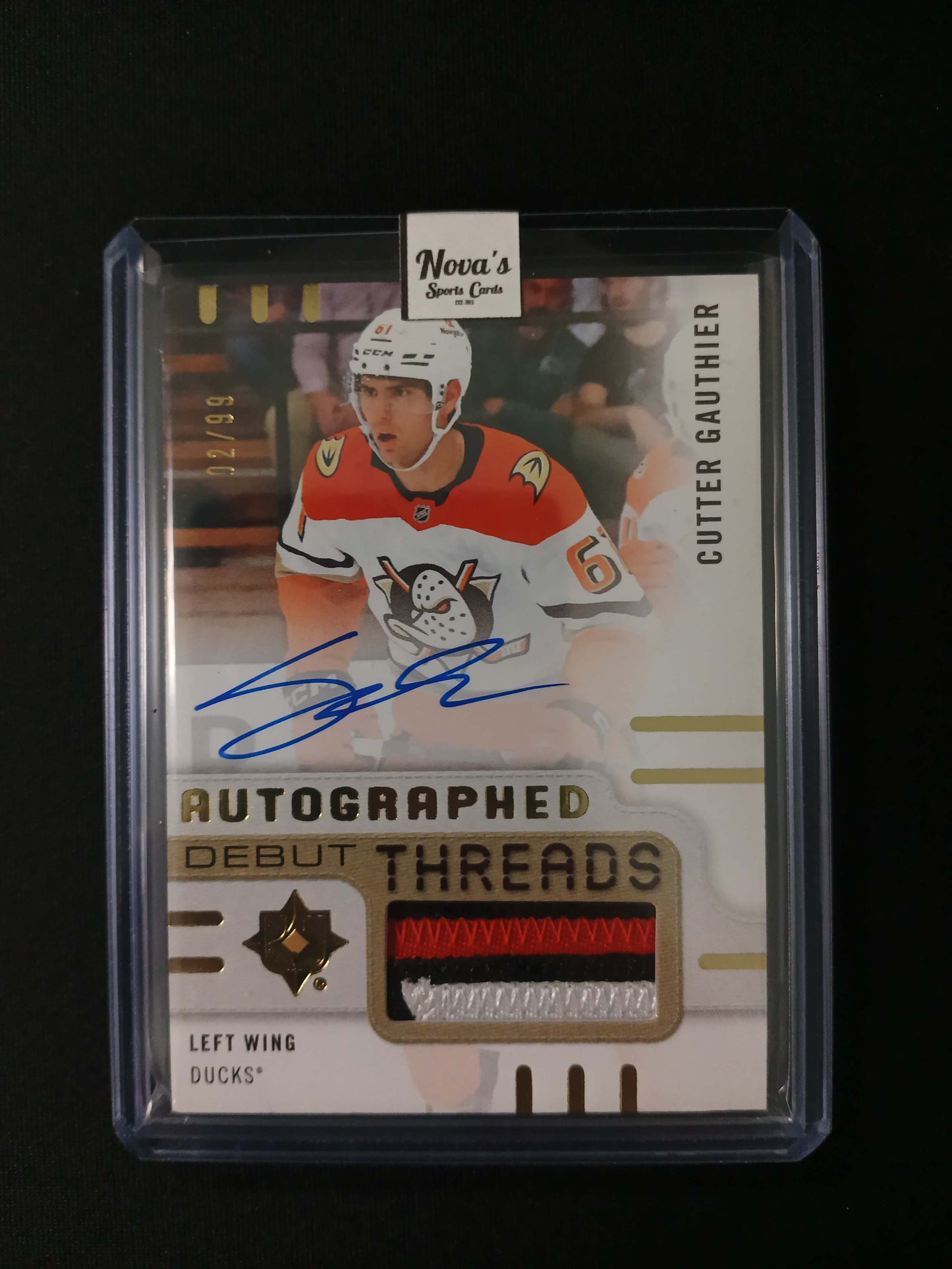 02/99 | Cutter Gauthier #ADT-CG Autographed Debut Threads