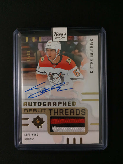 02/99 | Cutter Gauthier #ADT-CG Autographed Debut Threads