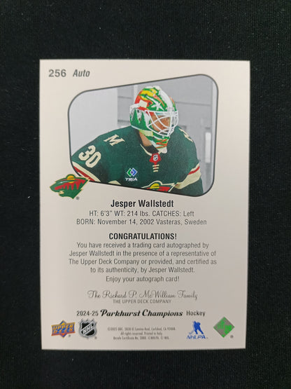 Jesper Wallstedt 24-25 Parkhurst Champions Hockey Auto