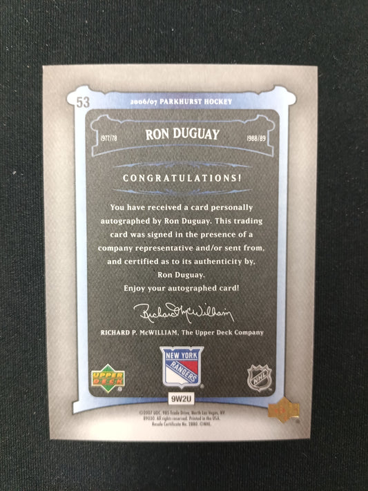 Ron Duguay #53 Parkhurst Auto