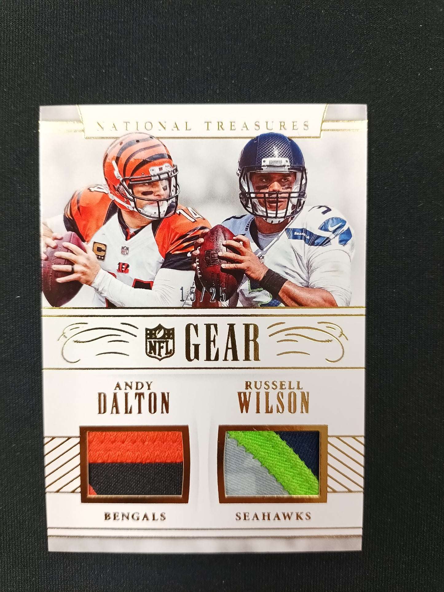 15/25 | Andy Dalton / Russell Wilson #28 NFL Gear Dual Patch