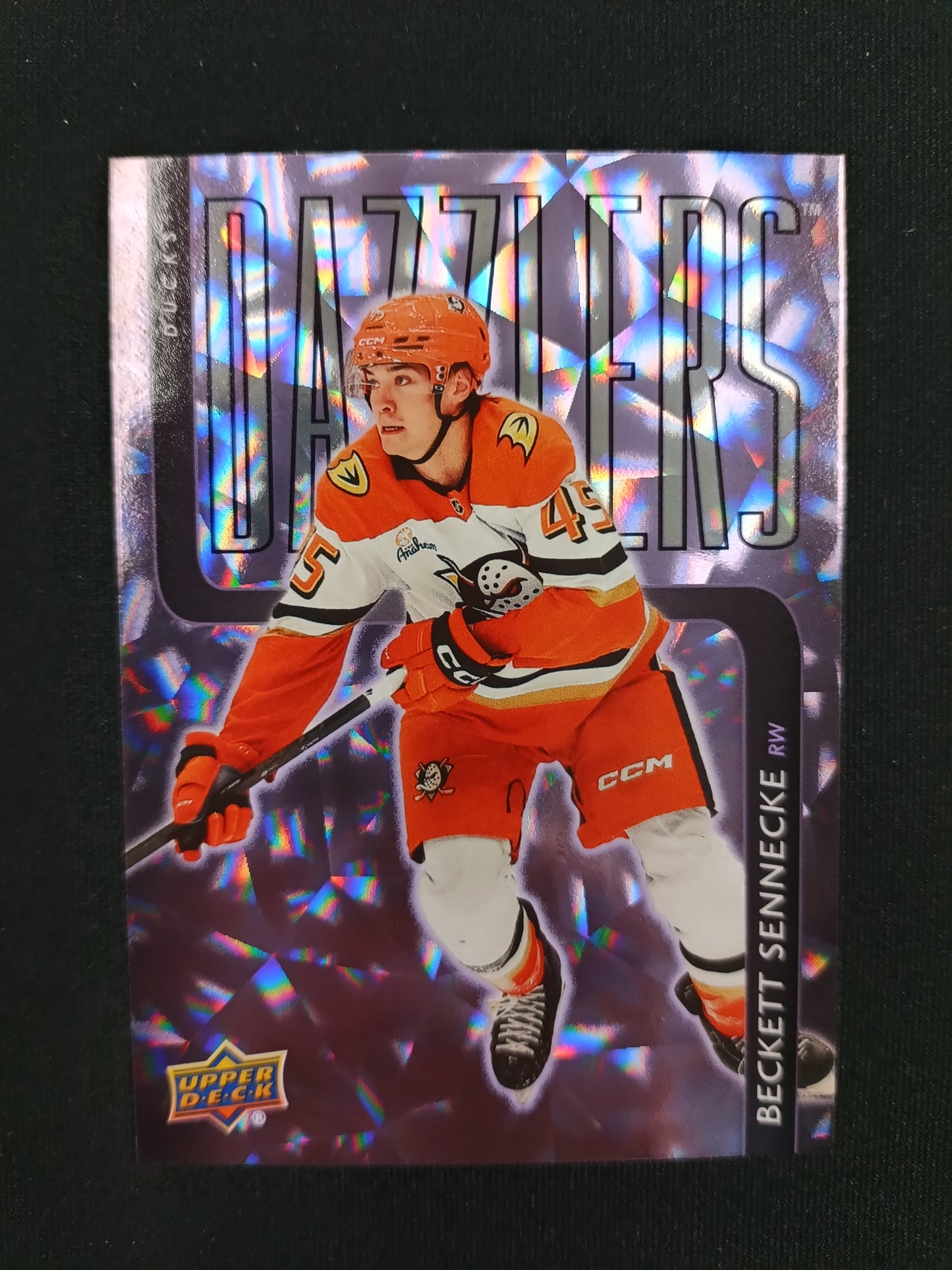 Beckett Sennecke Anaheim Ducks 2025-26 UD Series 2 Purple Dazzlers