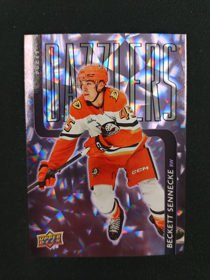 Beckett Sennecke Anaheim Ducks 2025-26 UD Series 2 Purple Dazzlers