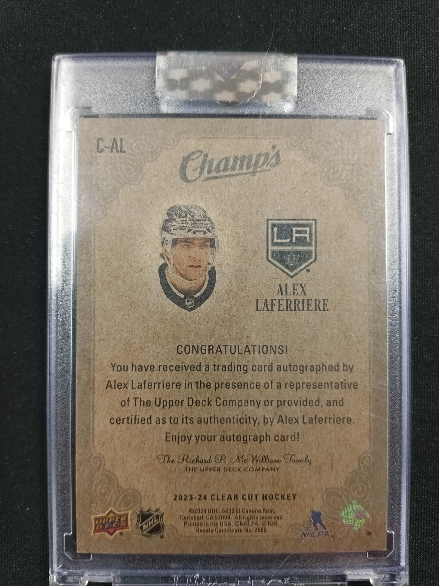 Alex Laferrière 23-24 Clear Cut Hockey Champ’s RC