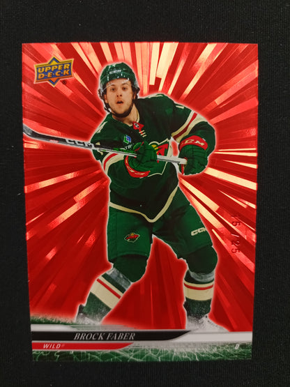 Brock Faber 24-25 UD Series 1 Hockey Red Outburst 15/25