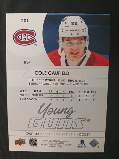 Cole Caufield 21-22 UD Series 1 Hockey Young Guns
