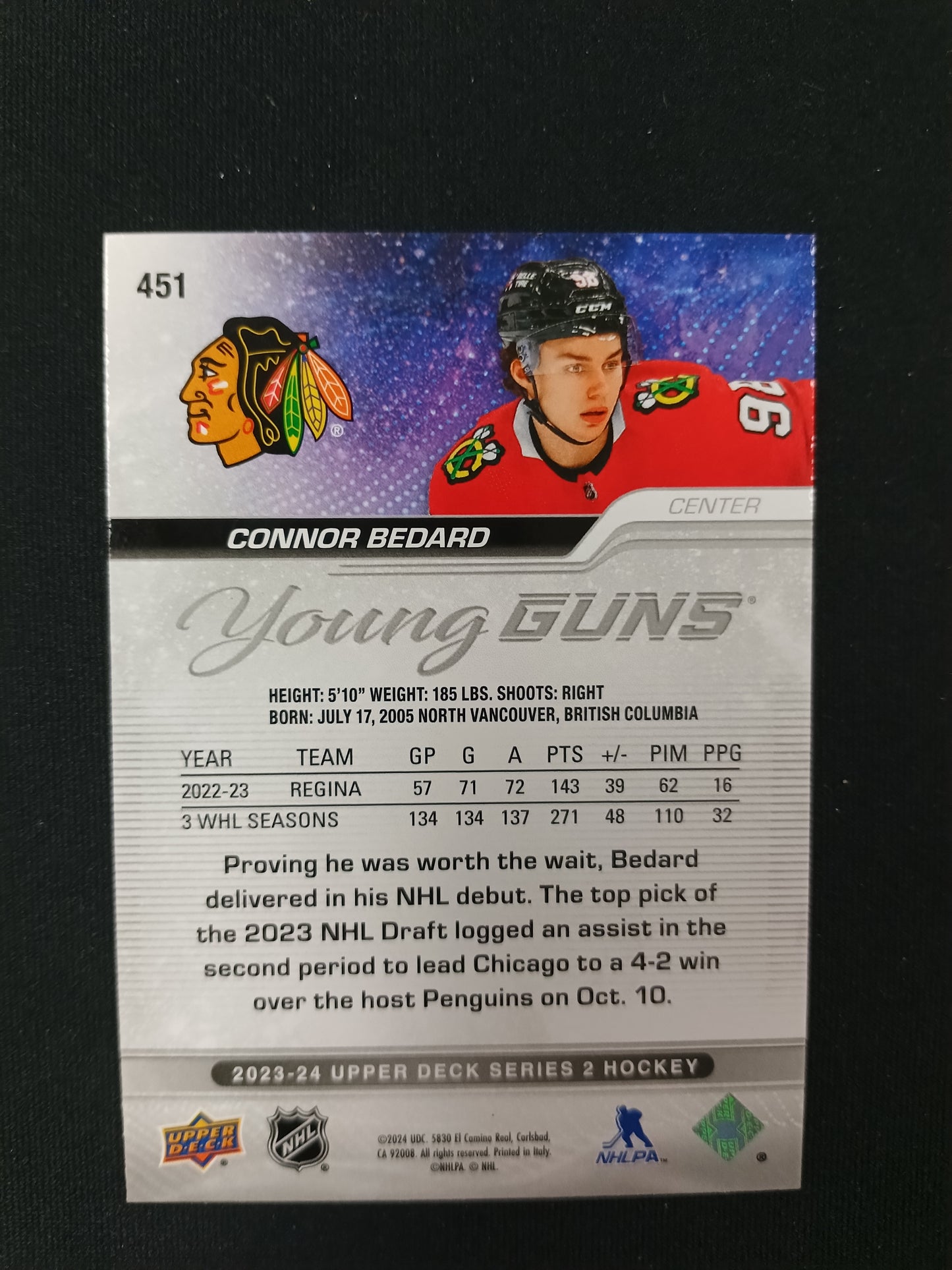 Connor Bedard #451 Young Guns